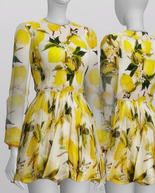 The bright lemon print dress