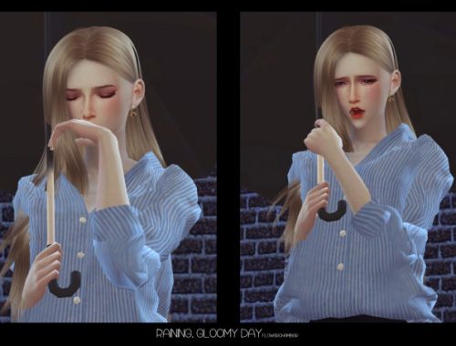 Raining, Gloomy Day (Crying / Umbrella set) poses