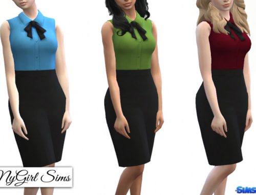 Button and Bow High Skirt Bodycon