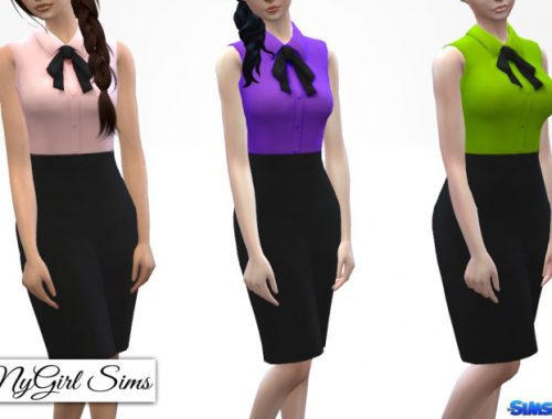 Button and Bow High Skirt Bodycon