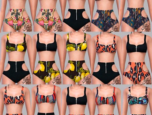 Earrings, tattoo, sunglasses, boots and swimsuit