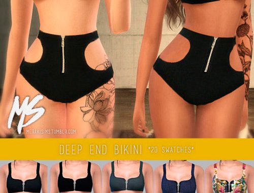 Earrings, tattoo, sunglasses, boots and swimsuit
