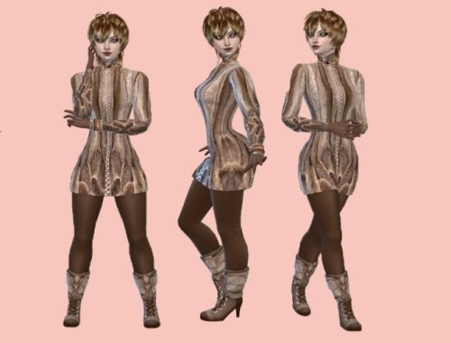 Brown winter coat set