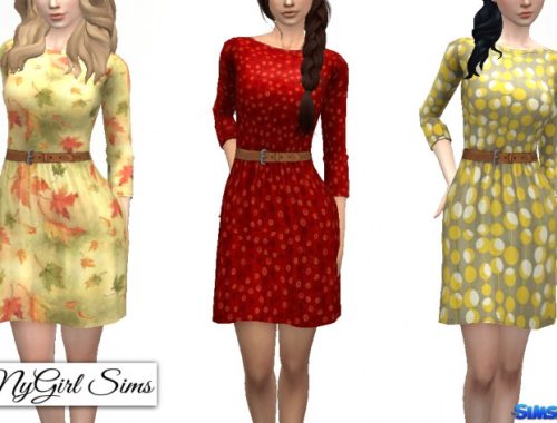 Belted Cross Back Dress in Solids and Fall Prints