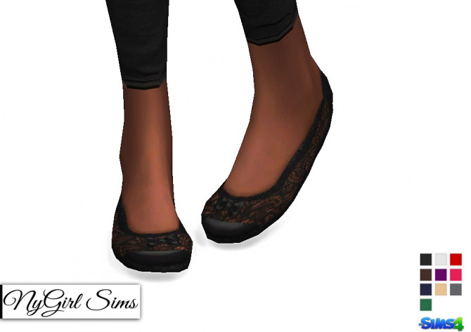 Lace and Bow Ballet Flats - The Sims 4 Catalog