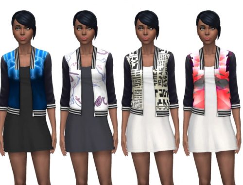 Bomber Jacket With Scoop Neck T-Shirt Dress