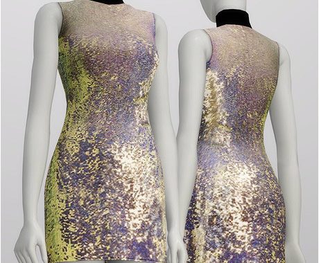 Sequined silk turtleneck dress