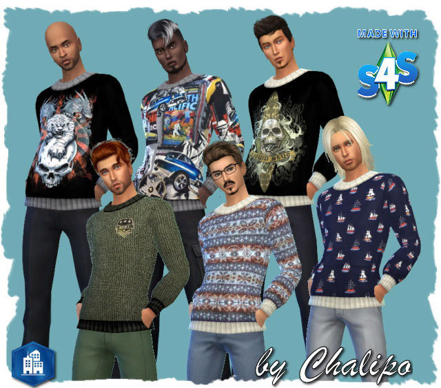 City sweater for males - The Sims 4 Catalog
