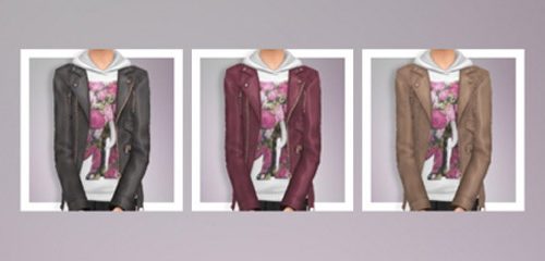 EP03 Leather Jacket with Graphic Hoodie