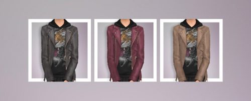 EP03 Leather Jacket with Graphic Hoodie