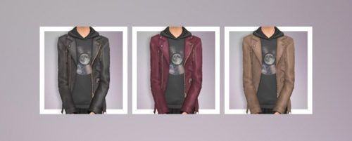 EP03 Leather Jacket with Graphic Hoodie