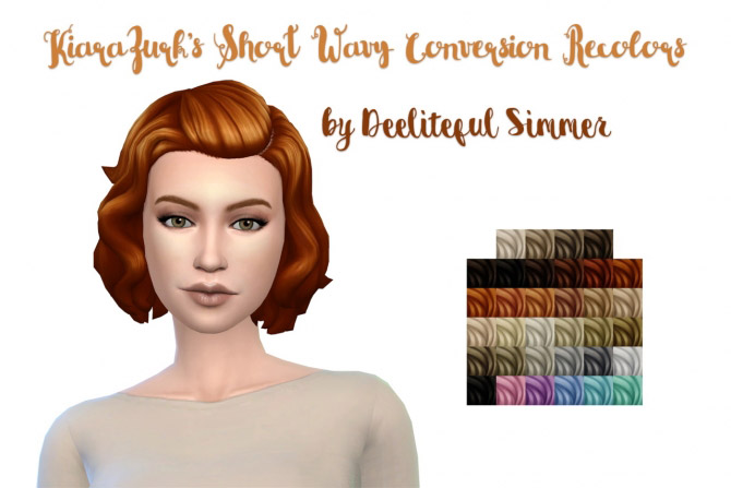 Kiarazurk s short wavy conversion hair - The Sims 4 Catalog