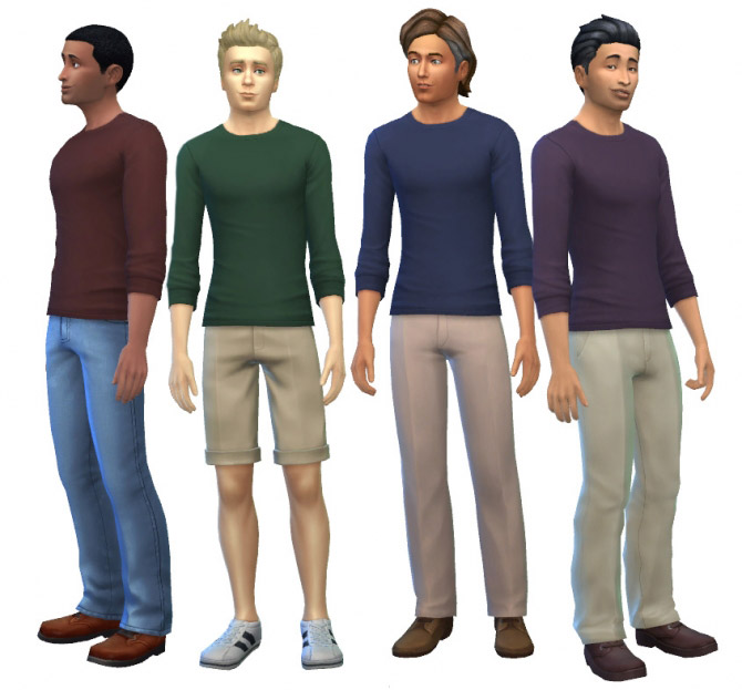 Menâ s Long-Sleeved Tees - The Sims 4 Catalog