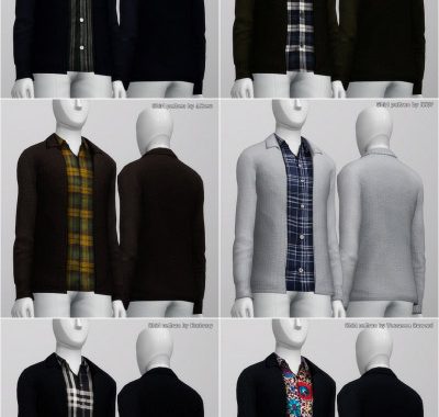 Basic wool cardigan with shirt