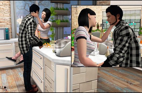 Cooking together poses