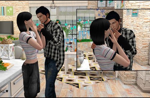 Cooking together poses