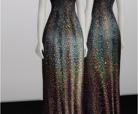 White Silver Sequined Gown