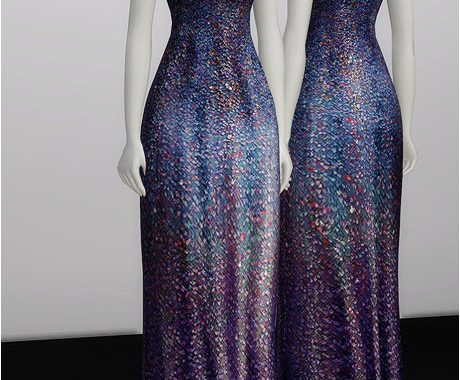 White Silver Sequined Gown