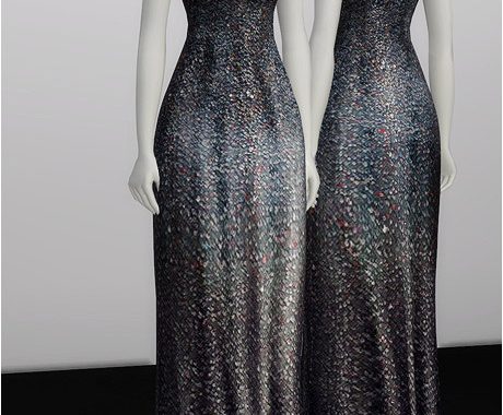 White Silver Sequined Gown
