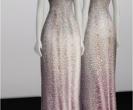 White Silver Sequined Gown