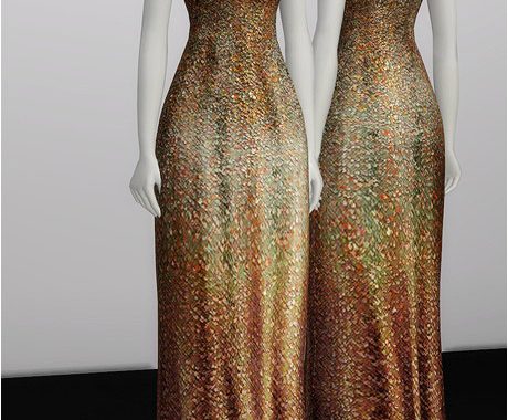 White Silver Sequined Gown