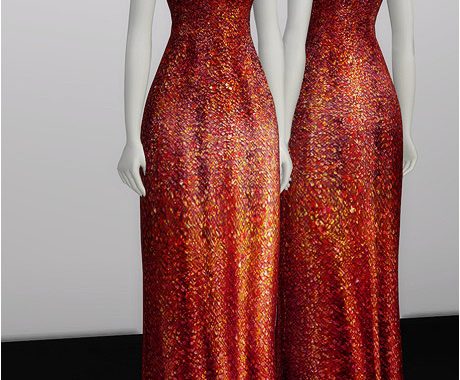White Silver Sequined Gown
