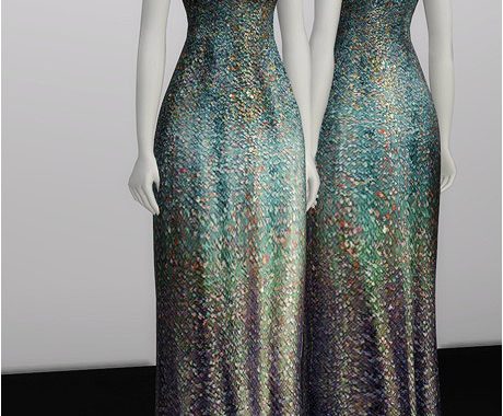 White Silver Sequined Gown