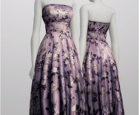 Strapless floral embroidered silk-blend dress
