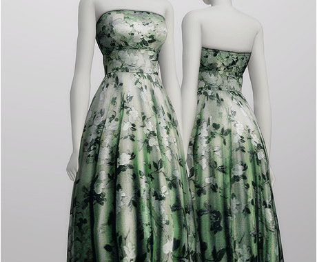 Strapless floral embroidered silk-blend dress