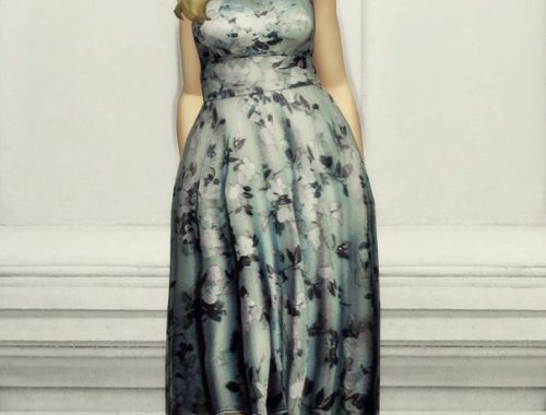 Strapless floral embroidered silk-blend dress