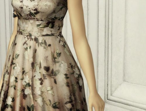 Strapless floral embroidered silk-blend dress