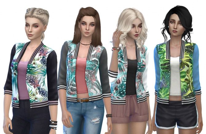 Tropical Bomber Jackets - The Sims 4 Catalog