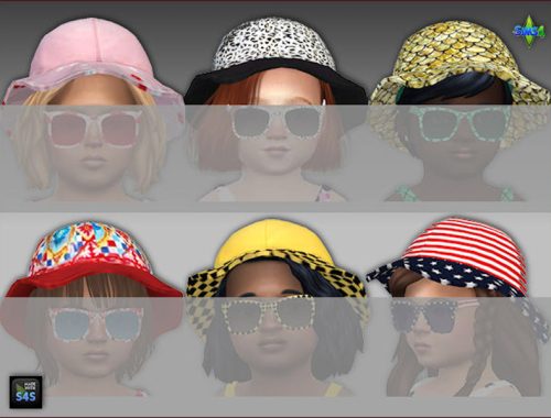 6 sets swimsuits, hats and sunglasses for toddlers