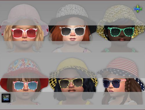 6 sets swimsuits, hats and sunglasses for toddlers