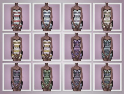 AZTEC DRESS RUCHED