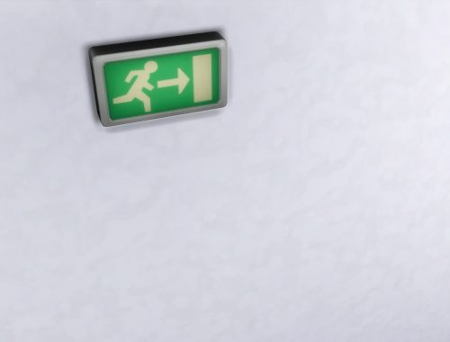 Recolored emergency exit lighting