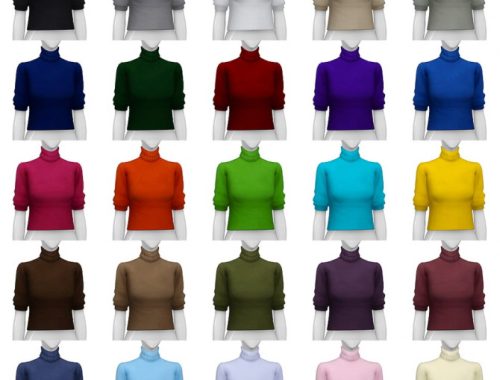Half-sleeves turtle neck sweater