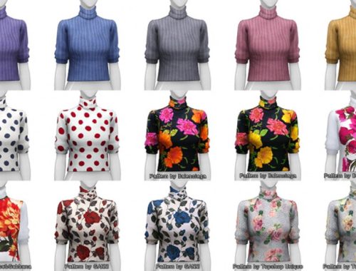 Half-sleeves turtle neck sweater pattern