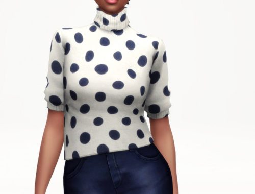 Half-sleeves turtle neck sweater pattern