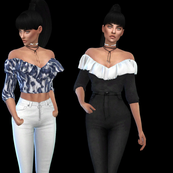 Elle Ruffle Top - The Sims 4 Catalog