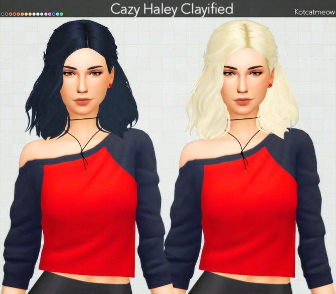Cazy Haley Hair Clayified - The Sims 4 Catalog