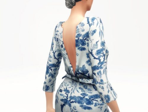 Floral efect wrap robe dress