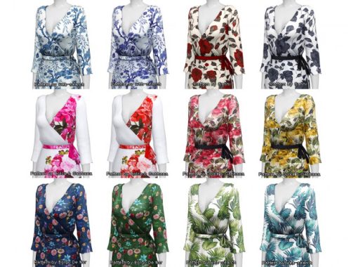 Floral efect wrap robe dress