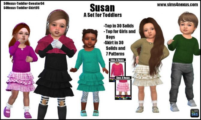Susan top & skirt - The Sims 4 Catalog
