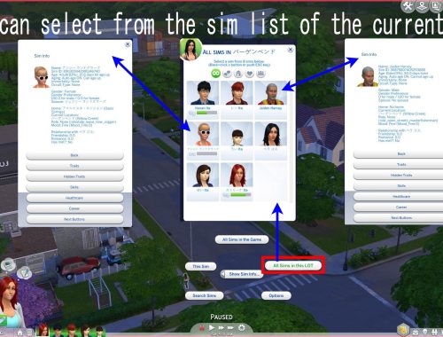 Show/Search Sim Info Mod