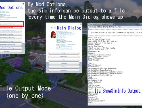Show/Search Sim Info Mod