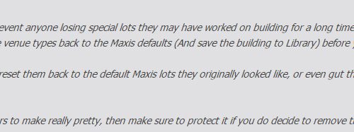 Project More Sims: New Type of Venues