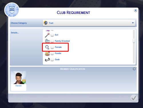Club Requriment: Gender Filters (Updated 06/10/2017)