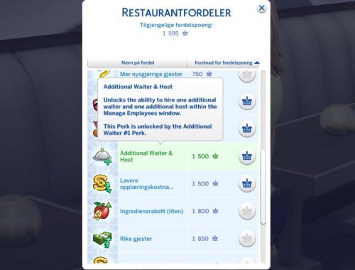 Waiter & Host Perk
