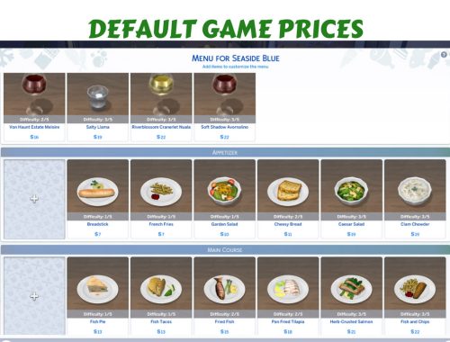 Sims 4 Restaurant Price Increment!